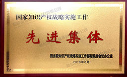國家知識產權戰(zhàn)略實施工作先進集體